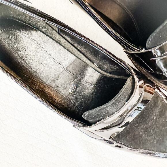 Gabor Patent Leather Suede Penny Loafer Round Toe Flats Shoes Size 6.5 - Picture 5 of 6